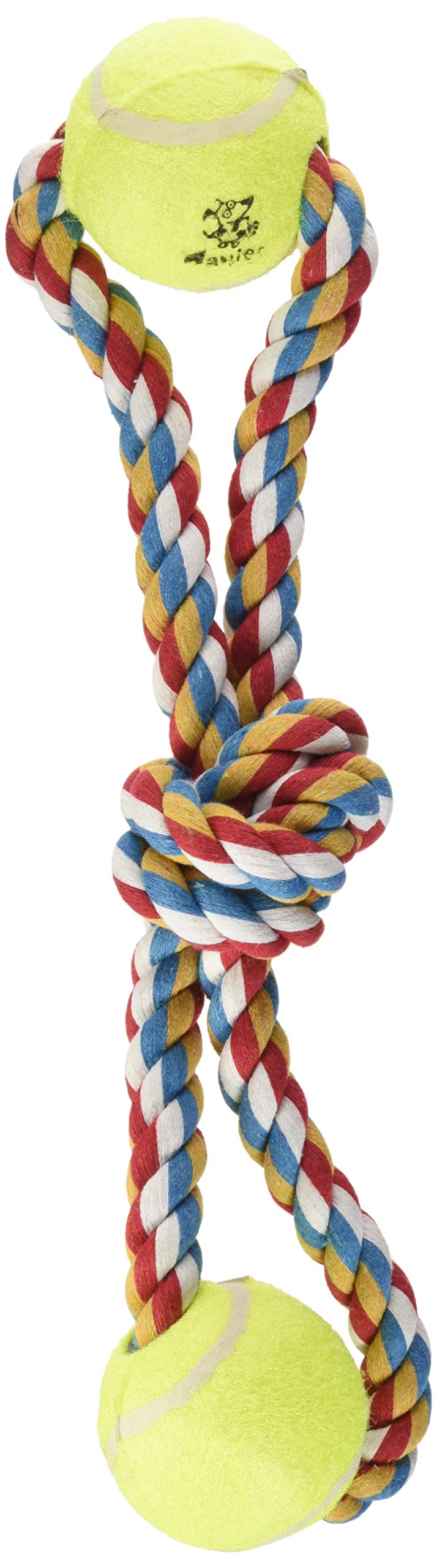 Corde et balle de tennis jouets pour chien Zanies 38 cm interactif