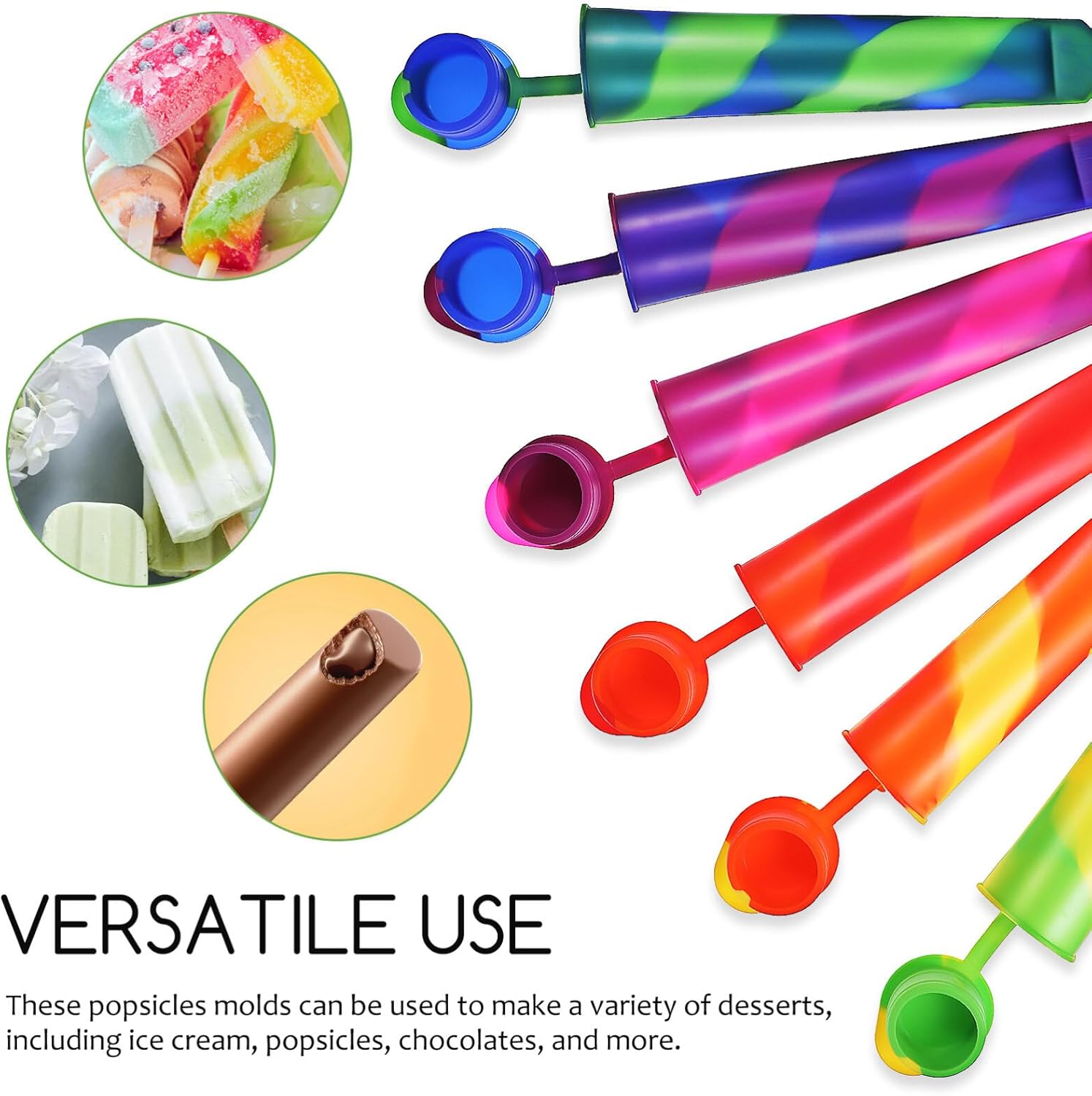 12pcs Reusable Silicone Ice Cream Molds Versatile Popsicle Maker for Yogurt Smoothies and Desserts Safe Food-grade Material Easy Release Design for Home Use