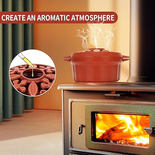 Miniatura 2 de STBoo Vaporizador de estufa de leña humidificador de chimenea de hierro fundido  Olla interior para calefacción del hogar  Accesorios decorativos