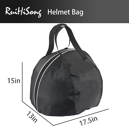 Miniatura 2 de RuiHiSong Bolsa para casco, bolsa para casco de motocicleta, bolsa de almacenamiento para casco con ribetes plateados, bolsillo de almacenamiento