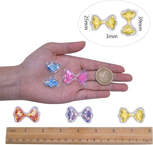 Miniatura 5 de Airssory 30 piezas de plástico de PVC con 5 estilos de plástico Paillette Nohole Charms Cabujones DIY para Bobby Pin Accesorios de Navidad Tema