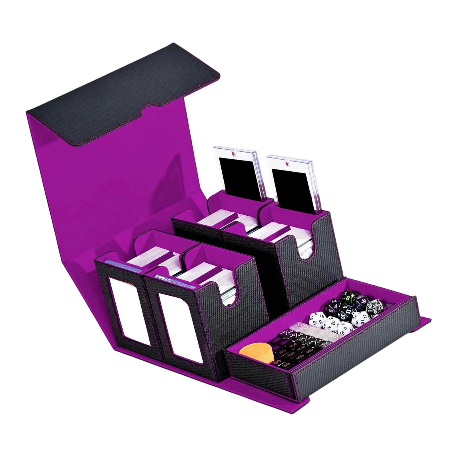 Hsioluted C Ard Ase Decks Boxes Guard Ard Protector Lid Organizers Trading Ards Durability Dustproof Storage Ase Professional Ollector Box