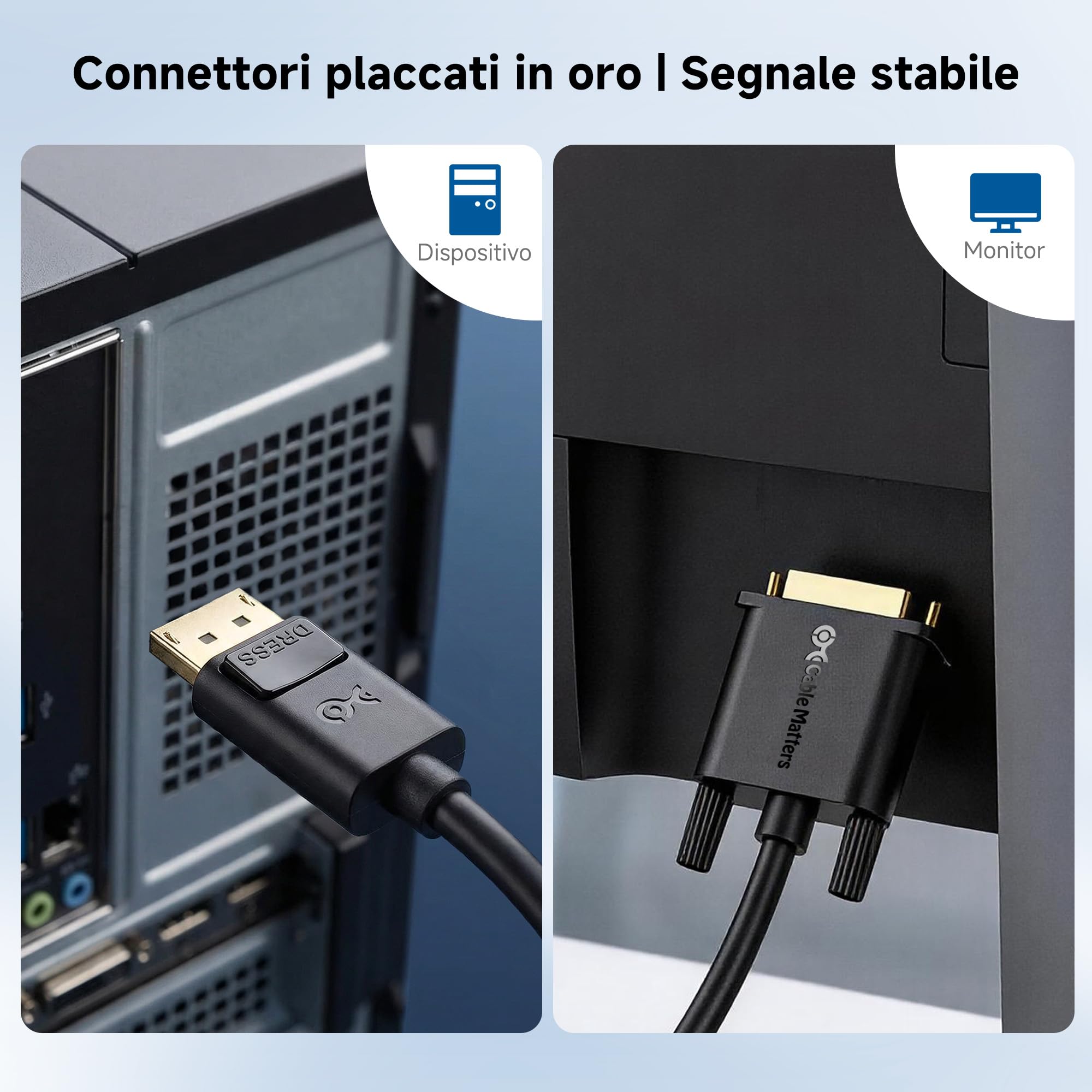 Cable Matters Cavo DisplayPort a DVI (Cavo DP a DVI) 1,8m