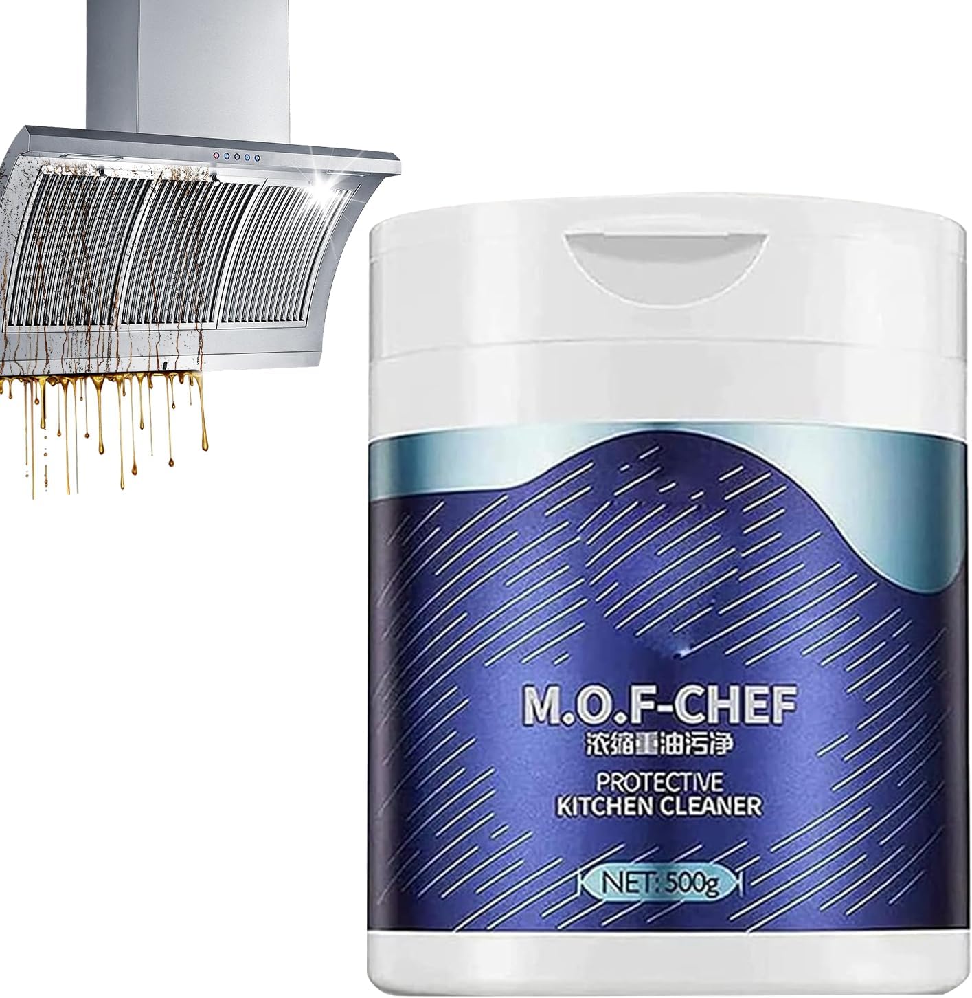 M.O.F-CHEF Protective Kitchen Cleaner, Heavy Kitchen Duty Degreaser, Mof Chef Protective Kitchen Cleaner Powder, Powerful Kitchen all Purpose Powder Cleaner (17.64 oz)