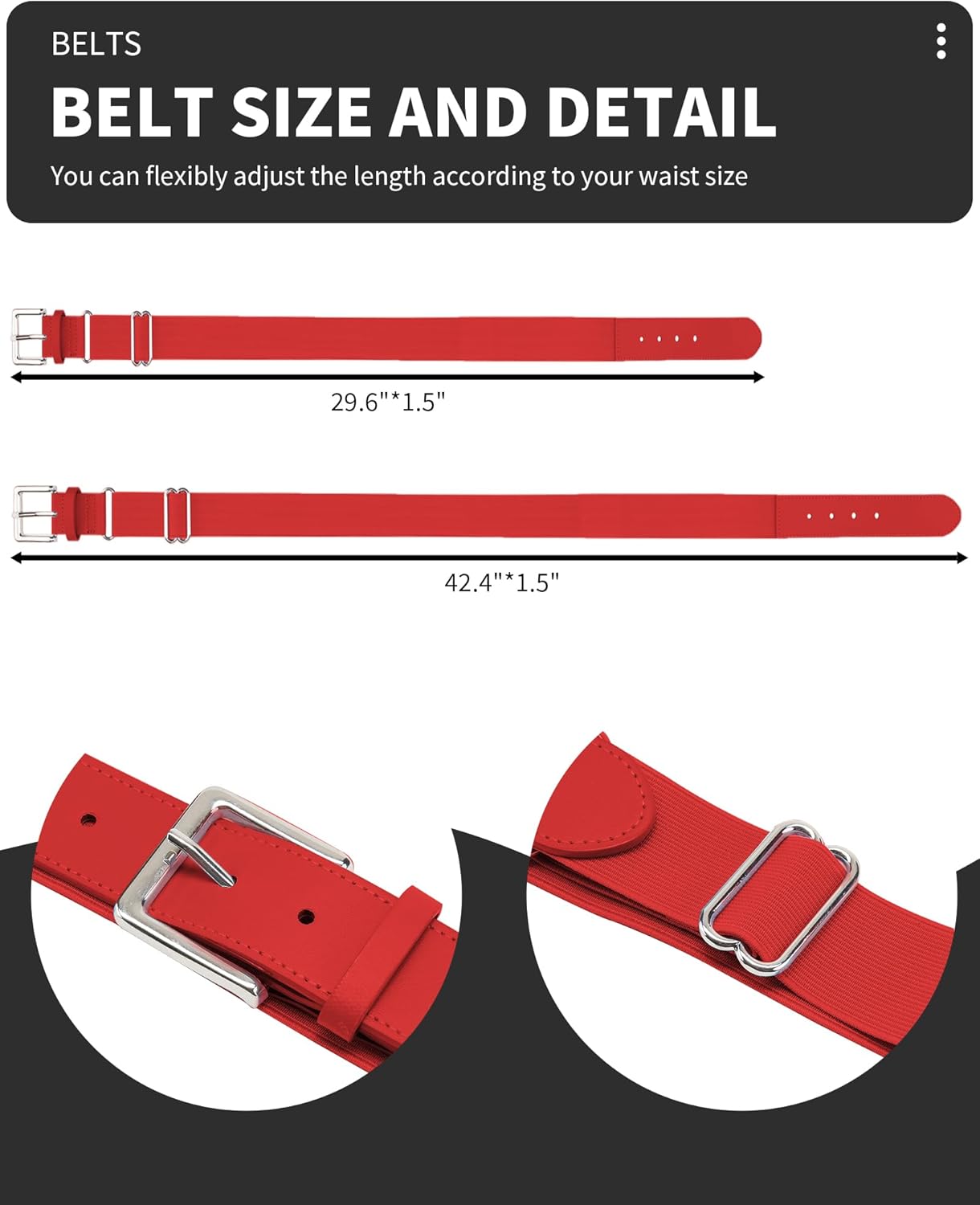 QBK Toddler Baseball Socks And Belt Youth Softball Tee Ball Combo Set for Boy Girl (2 Pairs of Socks & 1 Belt) - Image 2