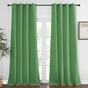 NICETOWN Bedroom Curtain Room Darkening Drapery 102 inches Length - Home Fashion Thermal Insulated Grommet Room Darkening Curtain for Living Room (Froest Green, 1 Panel, 52 x 102 inches)