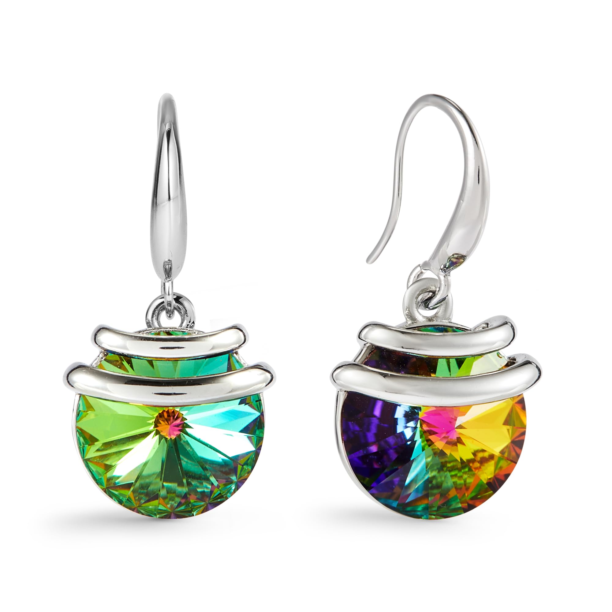 Crystal French Wire Dangle Drop Earrings