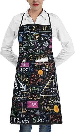 Miniatura 7 de Math Formula Women'S Apron With Pockets Kitchen Aprons Adjustable For Cooking Baking Gardening Pinafore