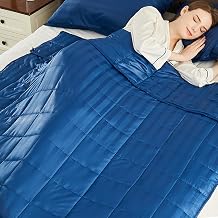 Weighted Blanket Queen/King Size 80"x87" 17lbs,Ultra Soft and Cozy Cooling Weighted Blanket for Adult,Heavy Blanket with Machine Washable Soft Blanket, Navy Blue