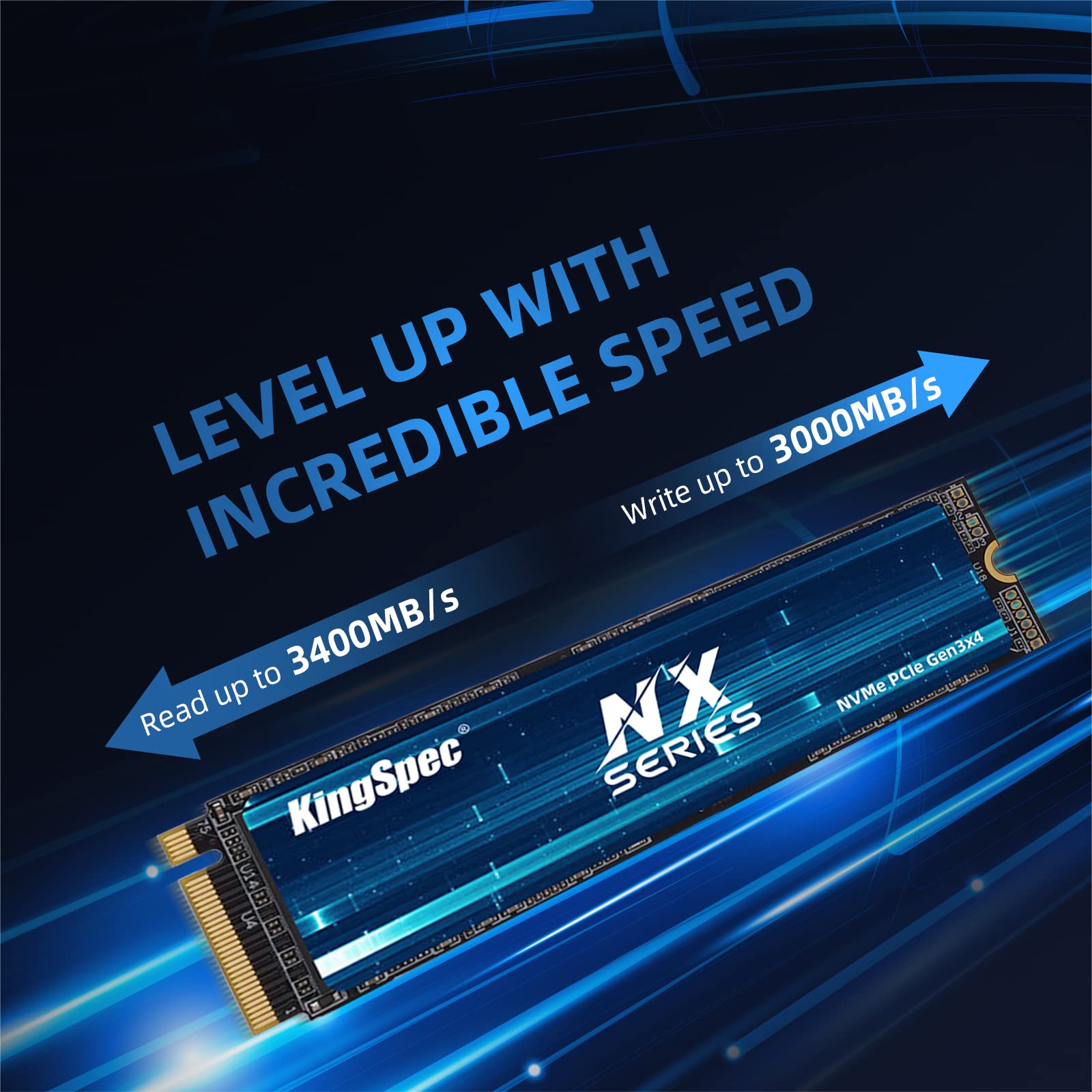 KingSpec SSD M2 NVME 1TB Ssd M.2 2280 PCIe Gen3x4 3400MB/s SSD Nmve 3D NAND 500TBW M2 Disco Rigido Interno Unità a Stato Solido per Laptop