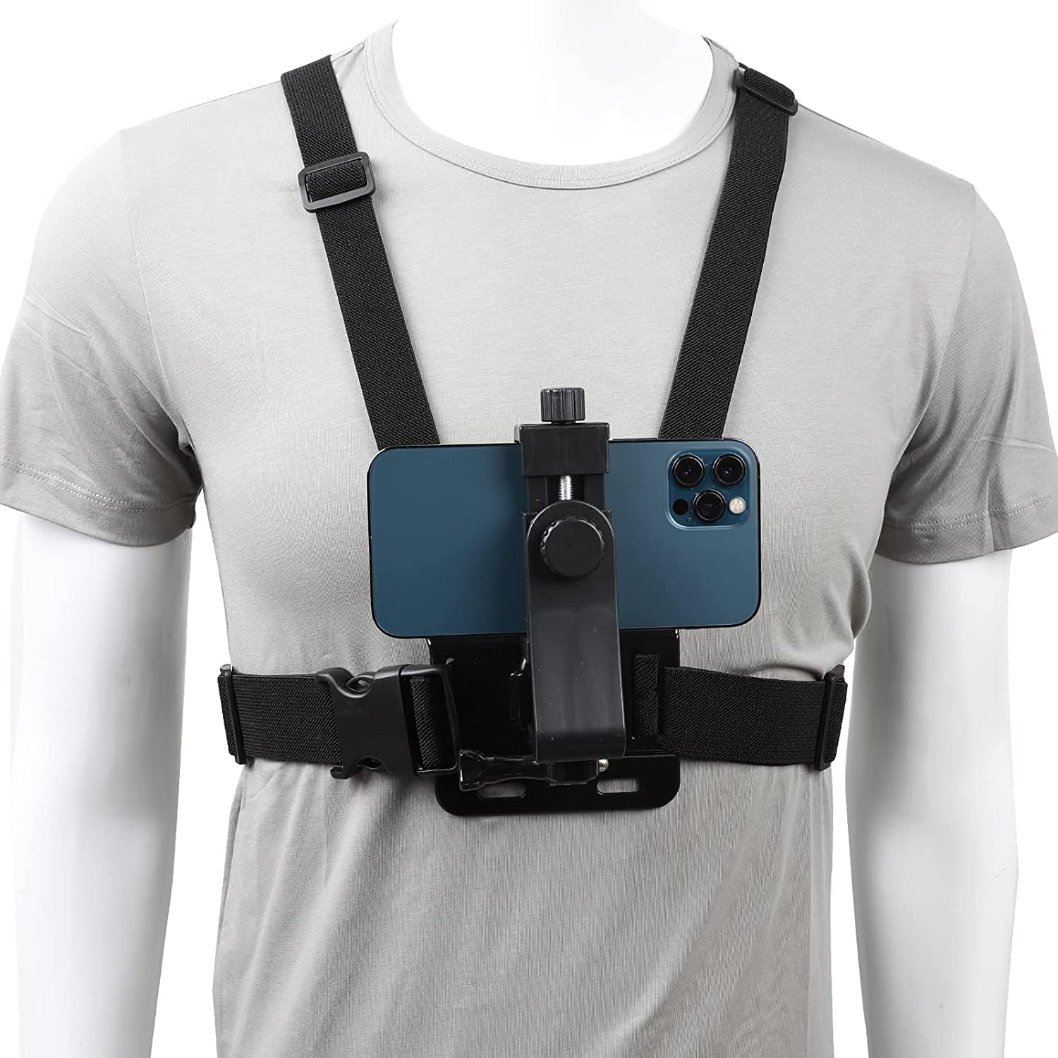 EYUVAA LABEL 5 in 1 Chest Belt Mount for Smartphone Camera Chest Strap Adjustable Accessories Kit Compatible with GoPro Hero & Action Cameras Chest Belt 3