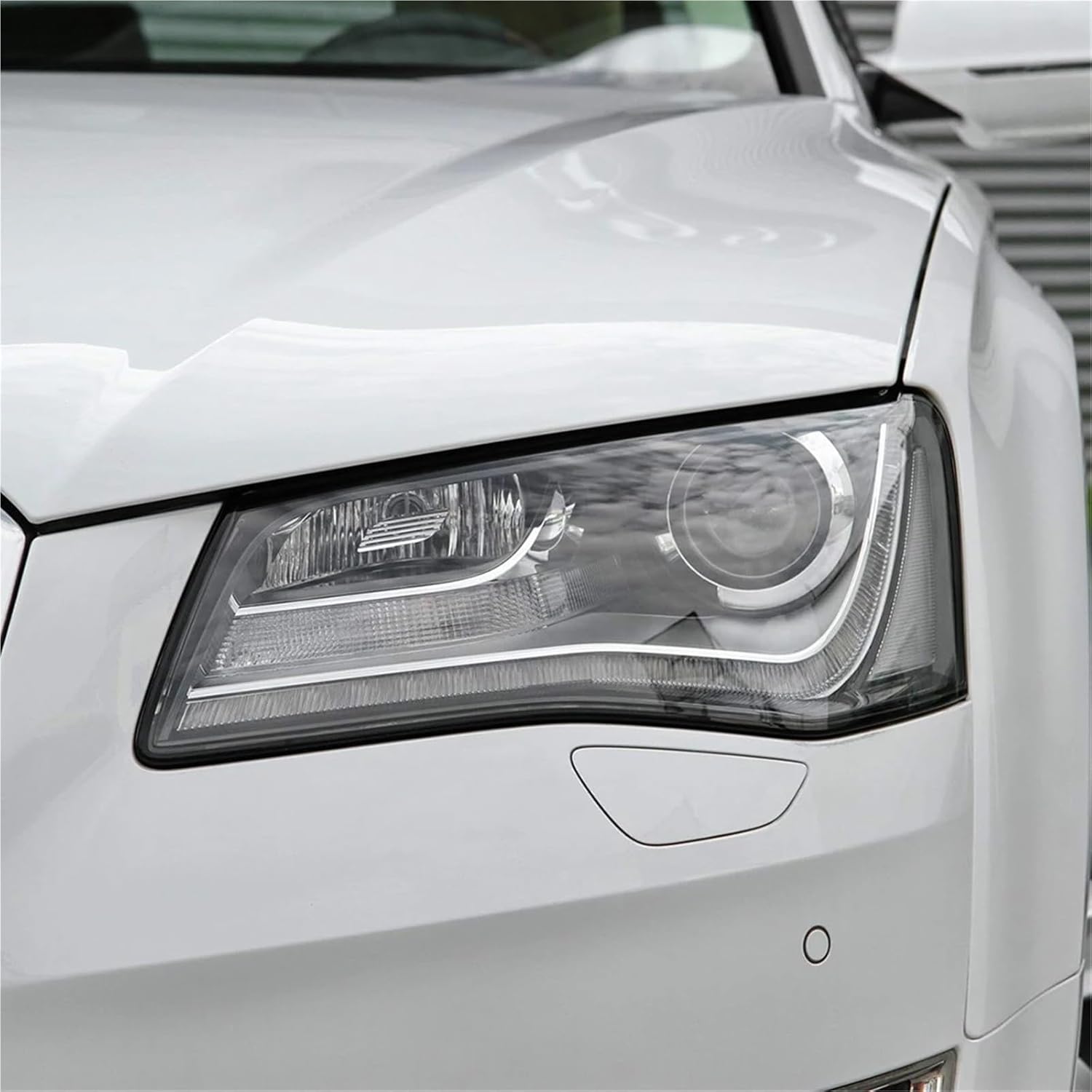 Headlight Lens Compatible For Audi A8 A8L D4 2011 2012 2013 No Line Versions Headlamp Cover Plexiglass Replace Original Lampshade Shell(No Line Left Side) (No Line Right Side)