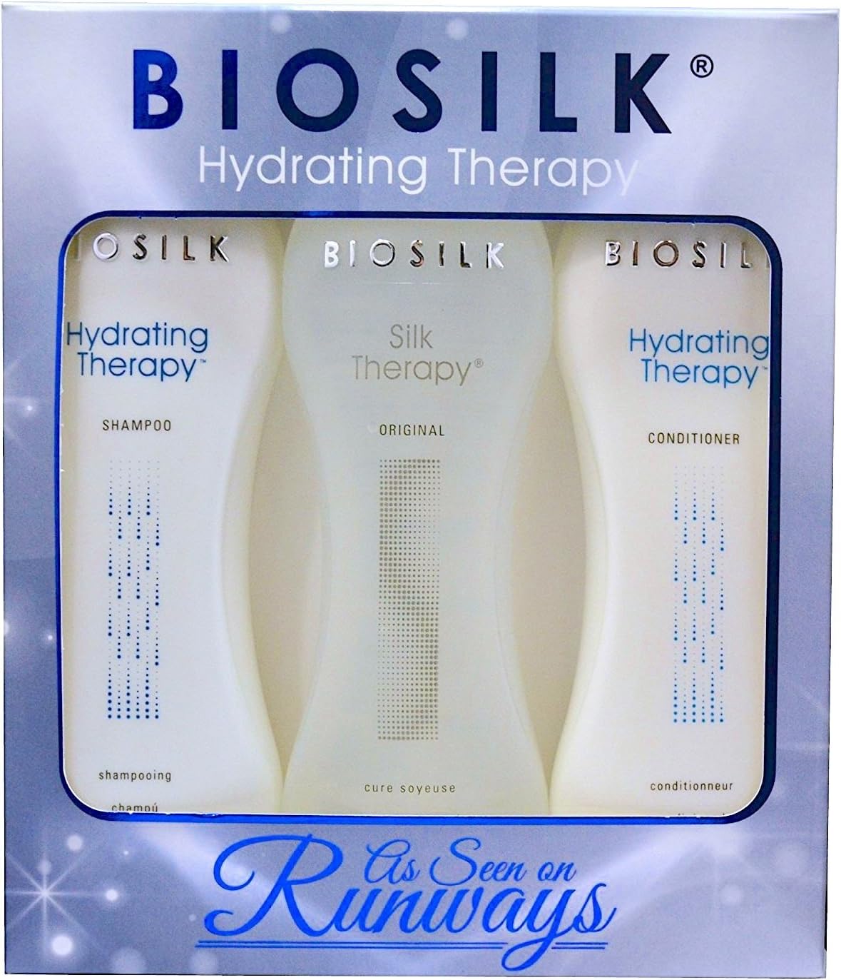 Biosilk Hydrating Therapy Trio - Shampoo, Conditioner and Biosilk Silk Therapy Original Serum
