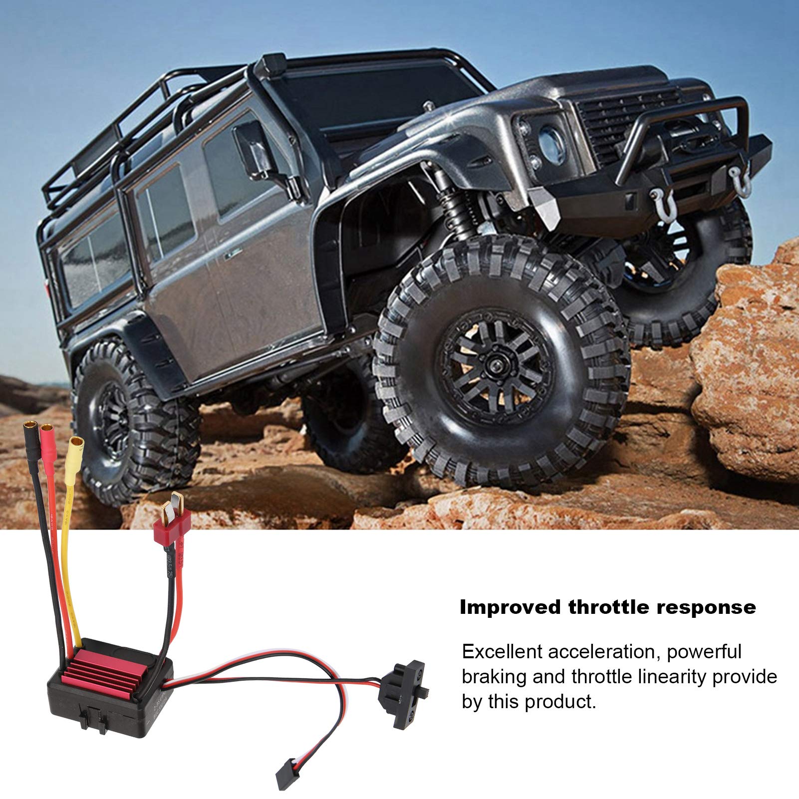 Dilwe 35A Brushless Motor ESC Electronic Speed Controllers Suitable for 1/18 1/16 Remote Control Car RC Accessories RC Car Replacement Parts(Red)