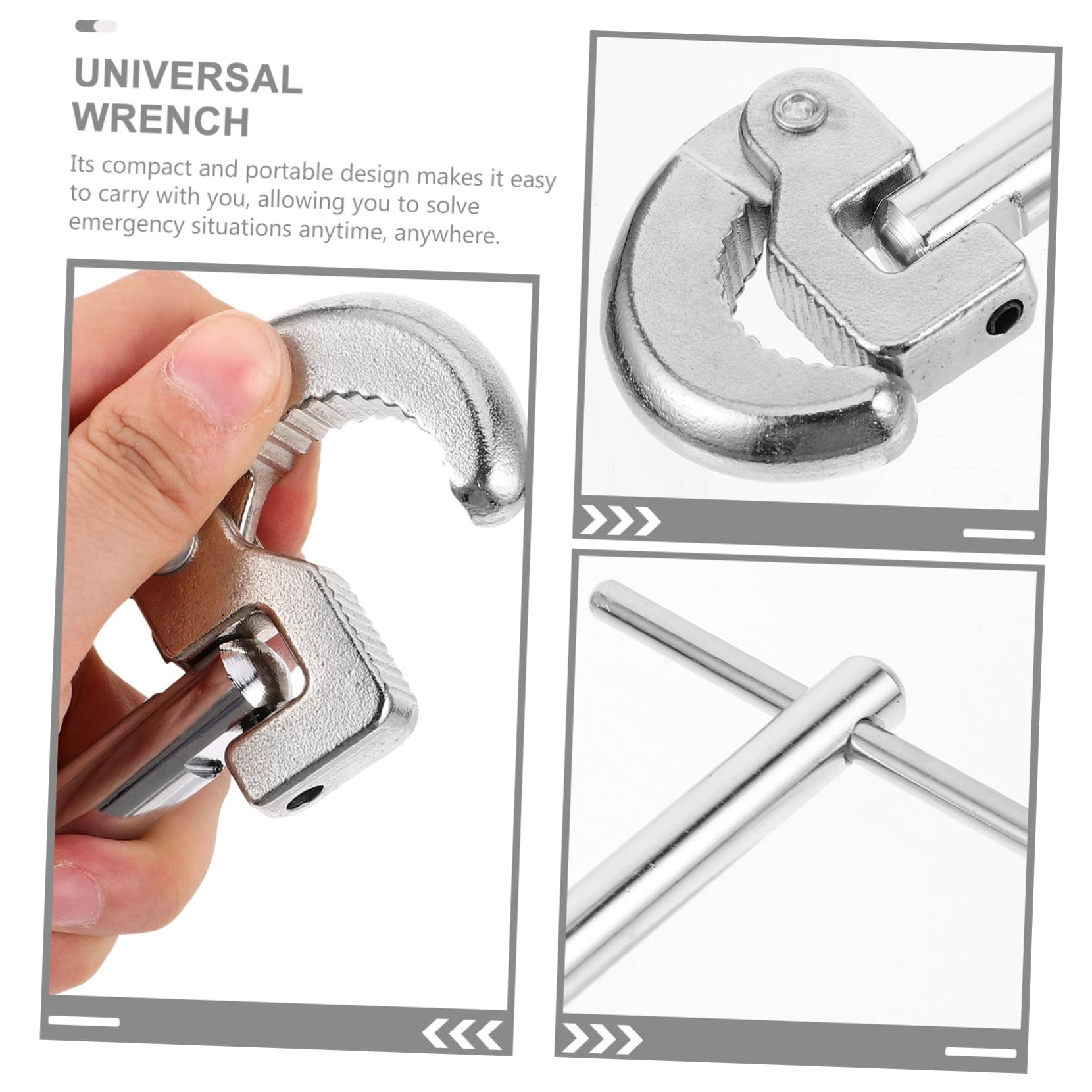Llave Ajustable para Fontanería Multifuncional de Inoxidable Herramienta y Portátil para Reducidos para Reparación de Fregaderos y de Plomería y Profesional