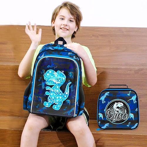 Miniatura 9 de AGSDON 3 mochilas infantiles para niñas y niños, mochila de 16 pulgadas para niños pequeños, mochila escolar preescolar y caja de almuerzo, Uni