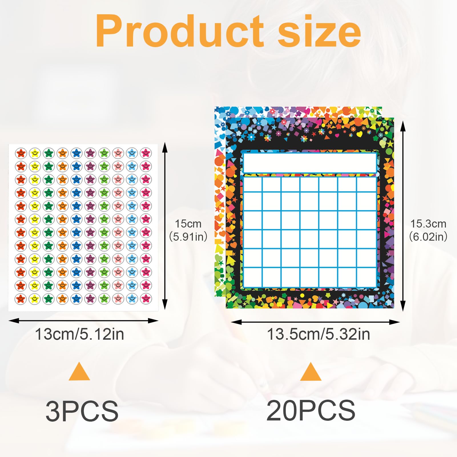 20PCS Star Stickers for Reward Chart Kids Sticker Chart, Behaviour Charts for Children Star Charts with No Task - Image 2