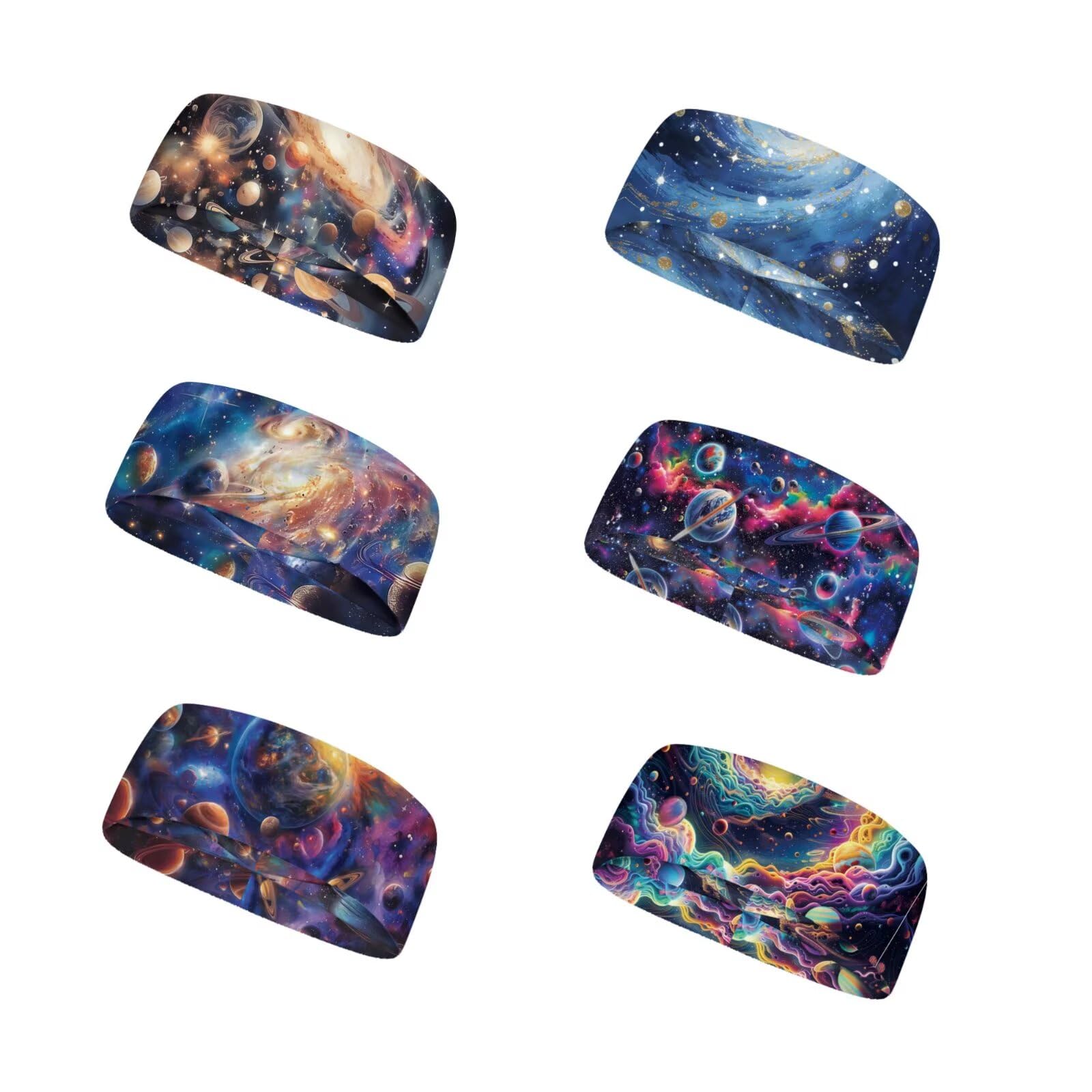 Forchrinse Sport Headband for Men Women 6 Pack Workout Sweatband Moisture Wicking Headband Travel Hair Wrap