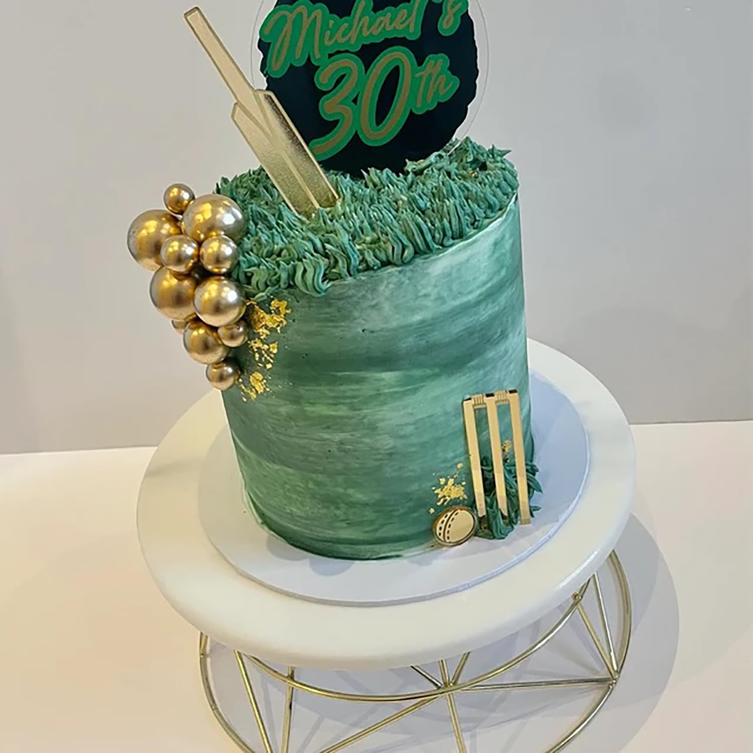 Cricket Cake Decorations,Cricketer Bat Wickets Ball Cake Topper,Cricket Bat Theme Cake Topper for Cricket Player,