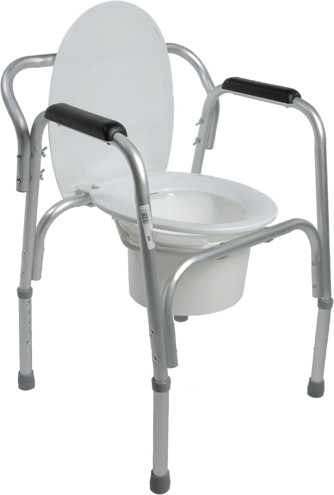 Lightweight Bedside Commode with Pail and Removable Backrest