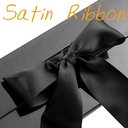 Miniatura 4 de GREEN BEAN 6 cajas de regalo grandes con tapas para regalos de 13 x 9.7 x 3.4 pulgadas, caja de regalo magnética negra con cinta, caja de propuesta