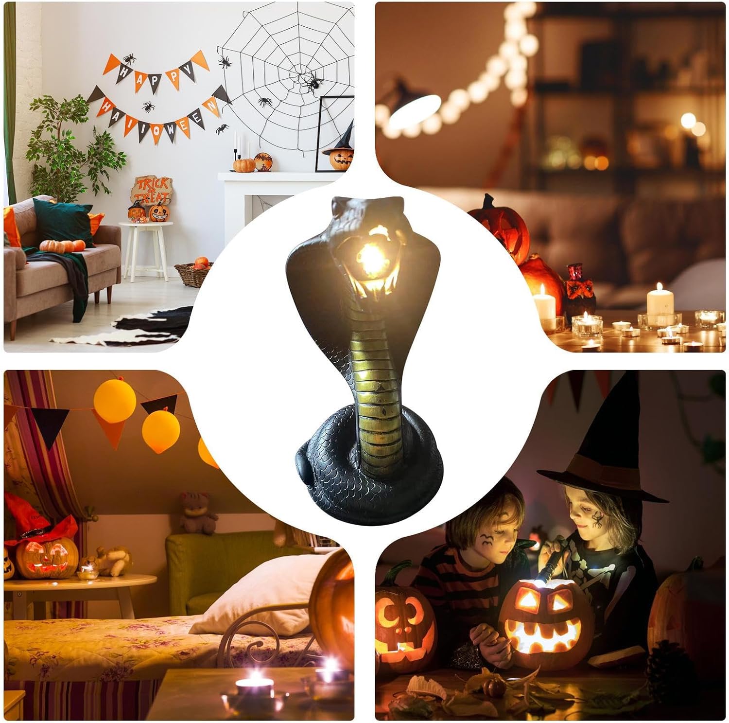 Exquisite Illumination Stylish Bedside Room Decor for Study Dorm Offices Home | Gothic Snake Night Light - Table Nightlight Gothic Snake Figurine | Bedroom Study Home Dorm Offices Scary Night