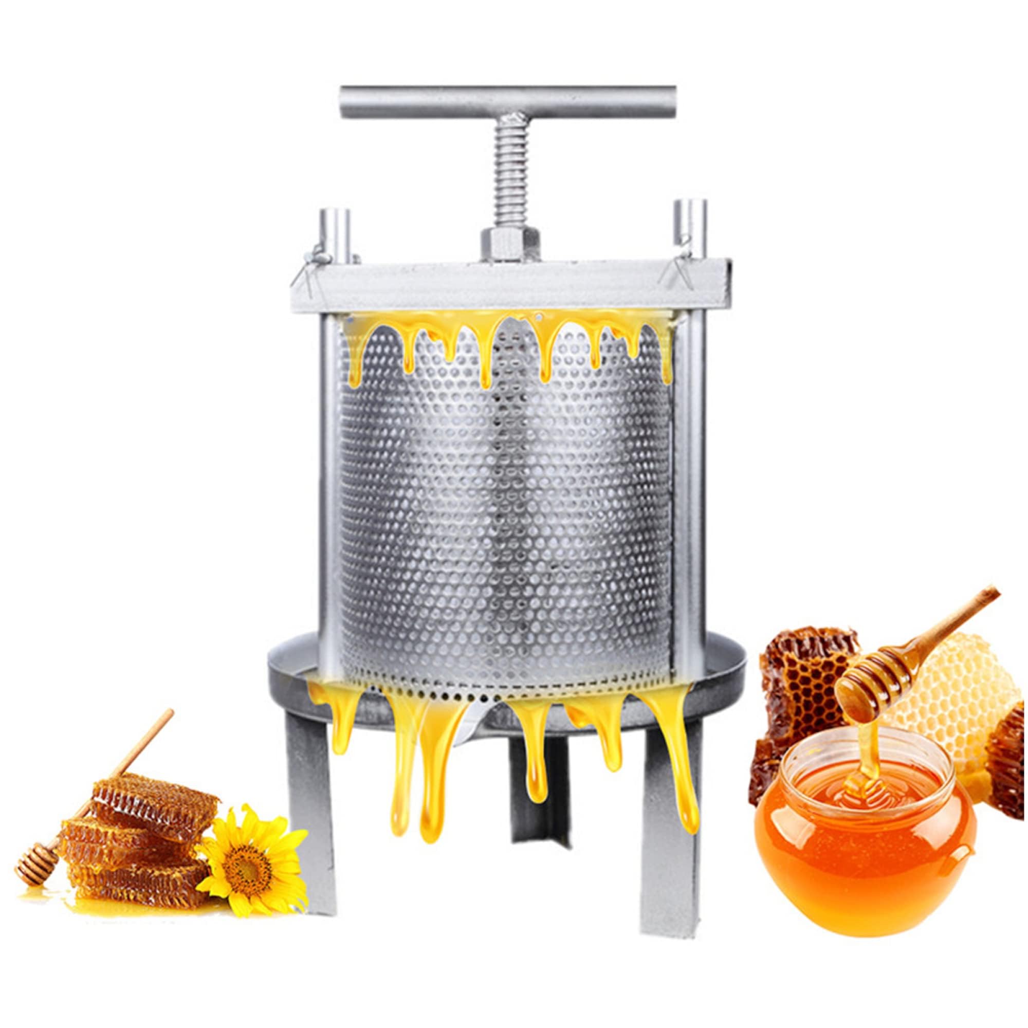 FAXIOAWA Pressa Manuale a Nido d'Ape Estrattore di Miele in Acciaio Inossidabile Pressa per Vino da Frutta Macchina per la Produzione di succhi Naturali