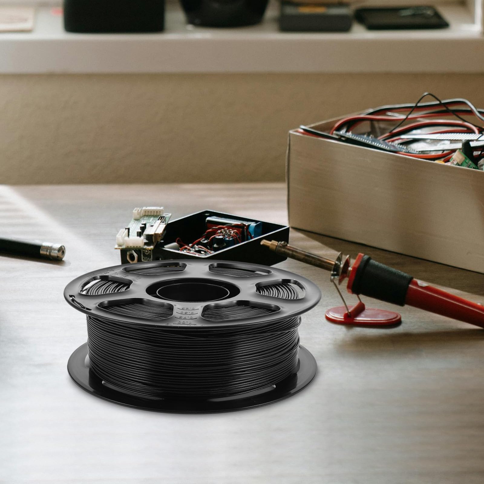 Filamento 3d Petg Negro de 1,75mm, Alta Precisión para Impresión