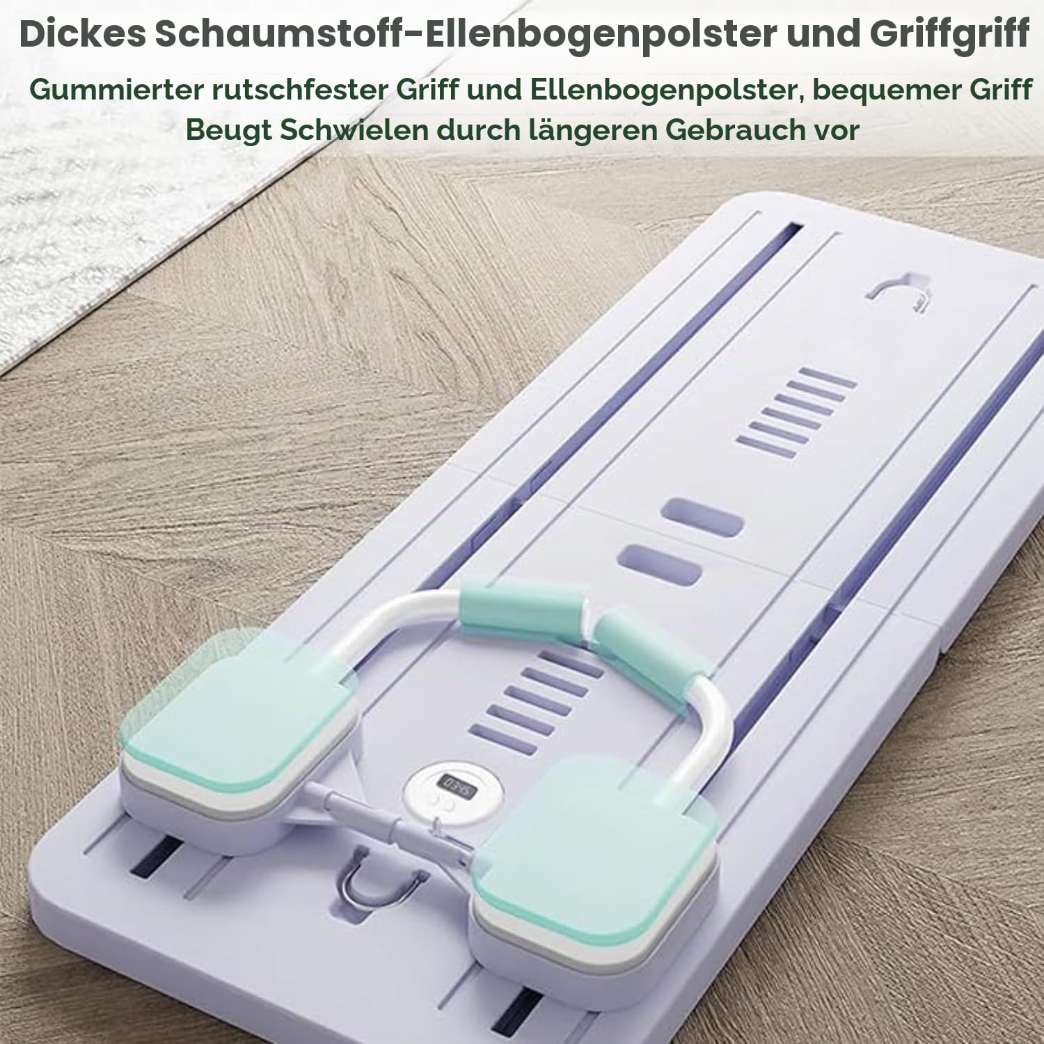 Multifunktionales Bauchmuskelbrett mit Widerstandsbändern und Kniematte, automatischer Rebound-Ab-Roller mit Ellbogenstütze, Bauchmuskelübungsgerät für den ganzen