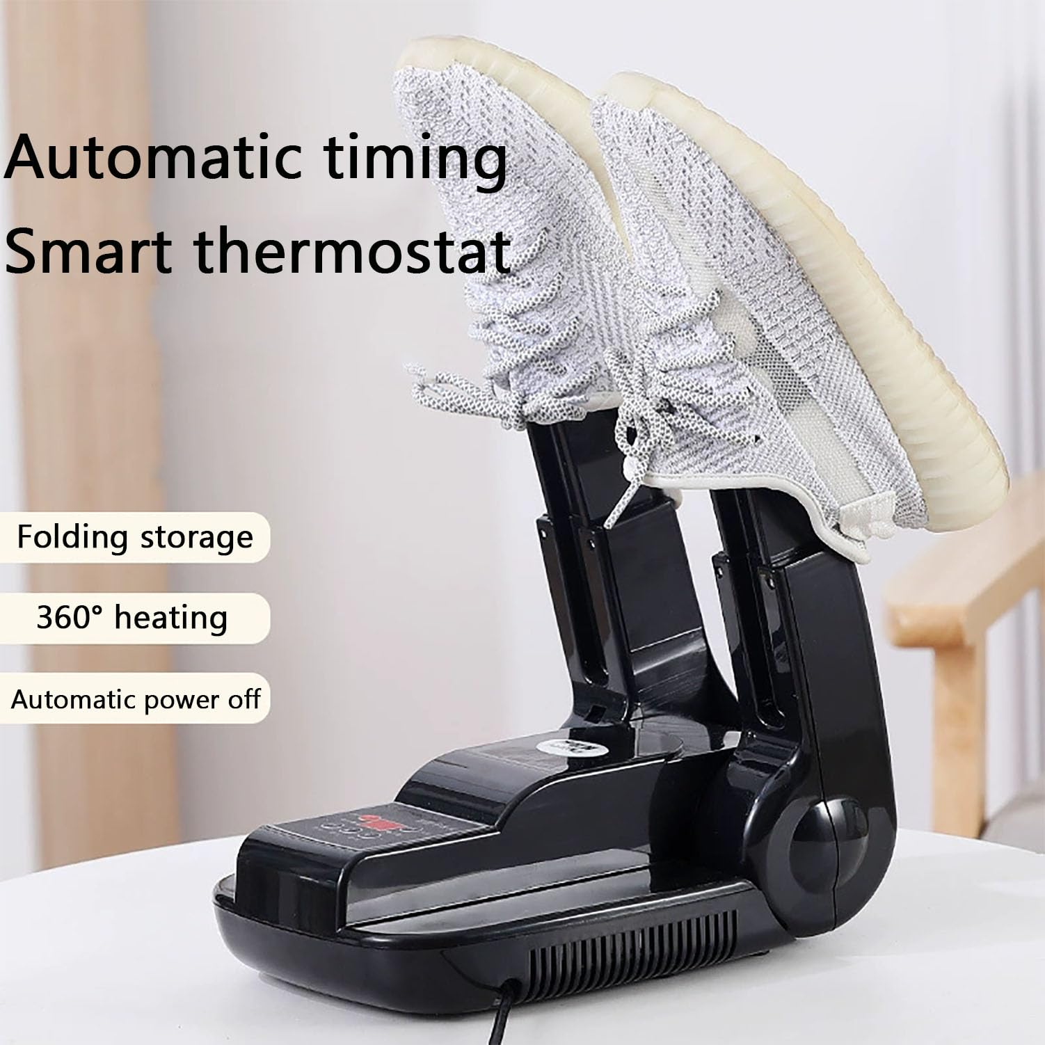 Asciuga Scarponi Elettrici Domestici, Asciuga Scarponi Portatile con Asciugatura Rapida a 360°, Regolazione Elettronica Dell'ora E Funzione di Spegnimento Automatico, Pieghevole Scalabile