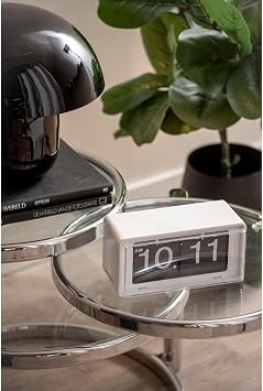 Karlsson Wall Clock Retro Packaged Flip - Matte White - 20 x 10 x 10 cm - Rectangle - Thermoplastic - Wall Clock Modern Living Room - Wall Clocks
