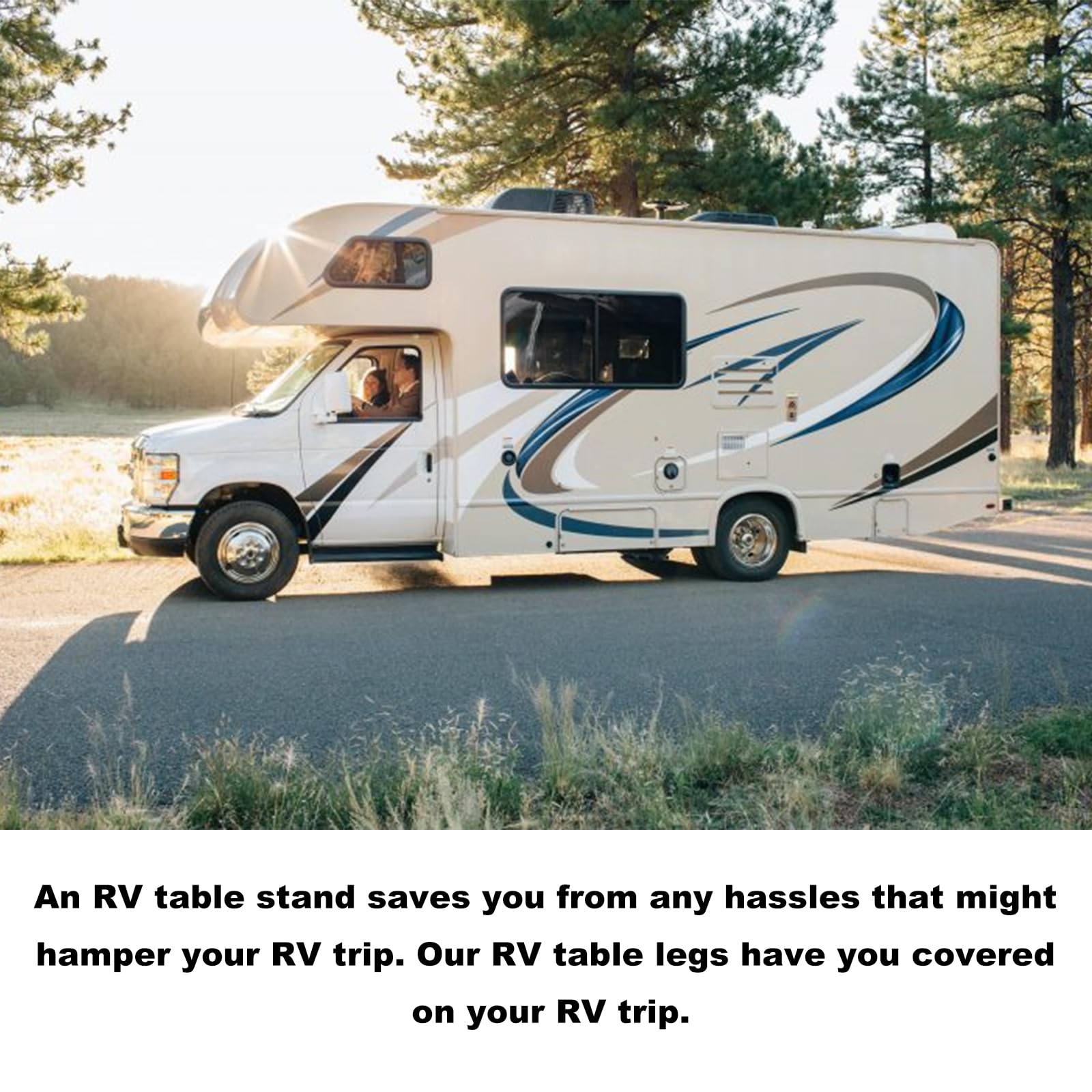 RULLINE Accesorios extraíbles para patas de mesa RV – Soporte de aleación de aluminio para mesas, soporte giratorio para caravanas, autocaravanas y yates (soporte)