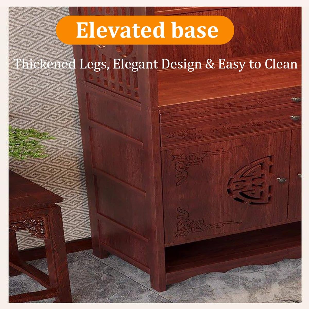 Armoire d'autel Bouddhiste, Table d’Autel Bouddhiste avec Tiroir, Autel de Méditation Feng Shui pour Bouddha, Sanctuaire de méditation pour brûle-encens et offrandes(70cm)