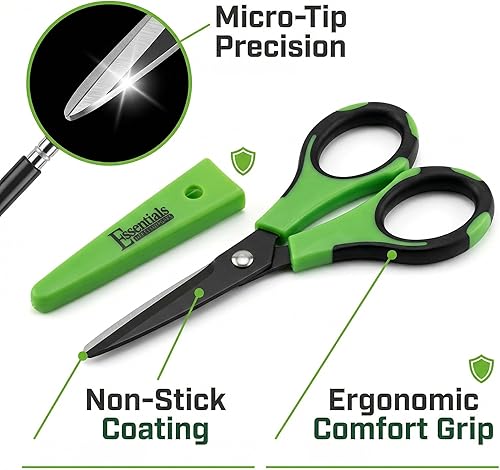 Miniatura 2 de Tijeras de corte de 5 pulgadas con funda – Tijeras de jardín con cuchillas antiadherentes, cortador de plantas afilado para cortes limpios, poda