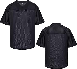 QTWWINC Blank Football Jersey - 90s Hip Hop Retro Mesh Practice Shirt, Unisex Dry-Fit Soccer Tee for Sports & Customization