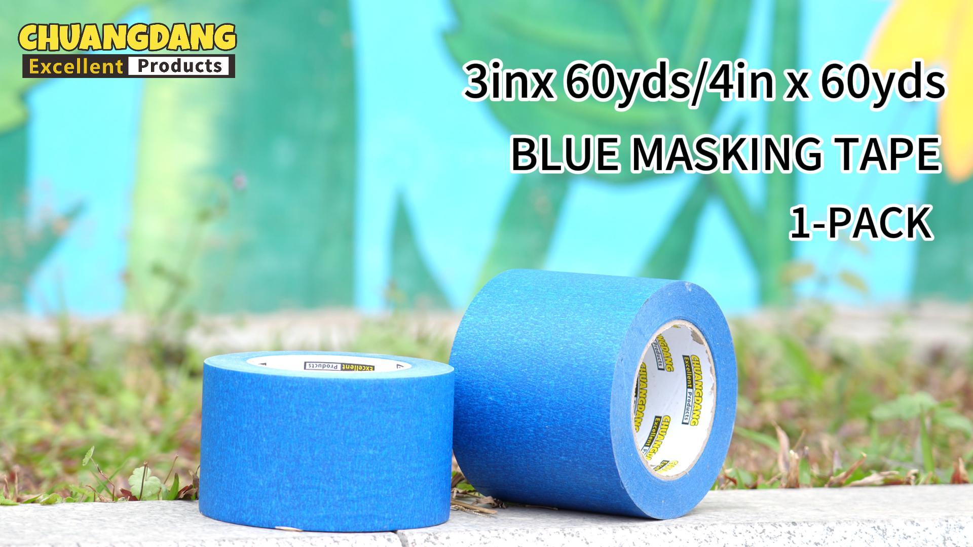 Image of Blue Painters Tape 1rolls,3Inch x 60Yards,Blue Masking Tape,Paint Tape for Wall Painting,DIY Crafts Arts,Painter's,Decoration Labeling,No Residue, Easy Removal