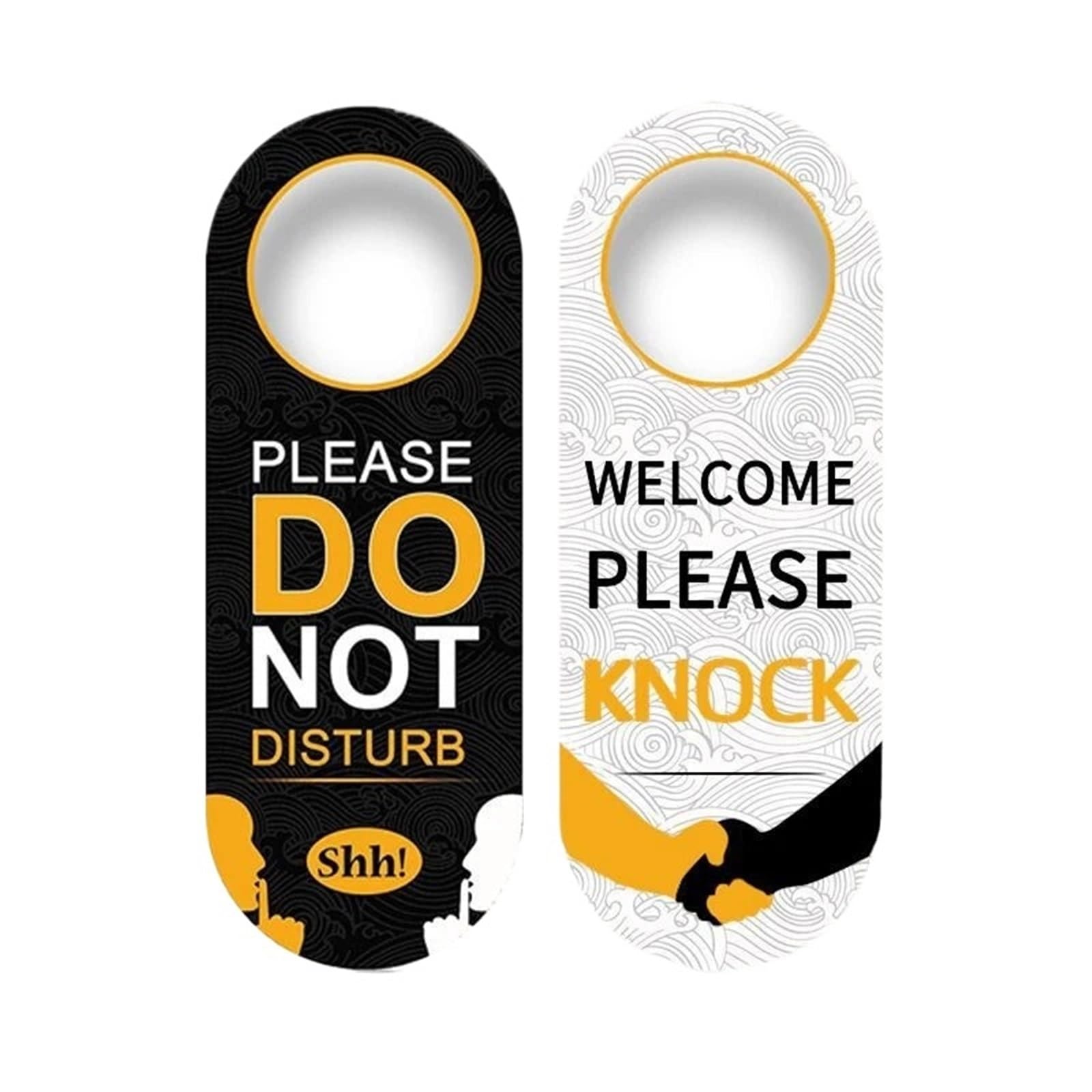 Door Handle Hanging Sign Please Do Not Disturb Door Sign Hotel Bulletin Board Pendant Label Hanger Tags Club Cafe Office Prompt(Color 2)