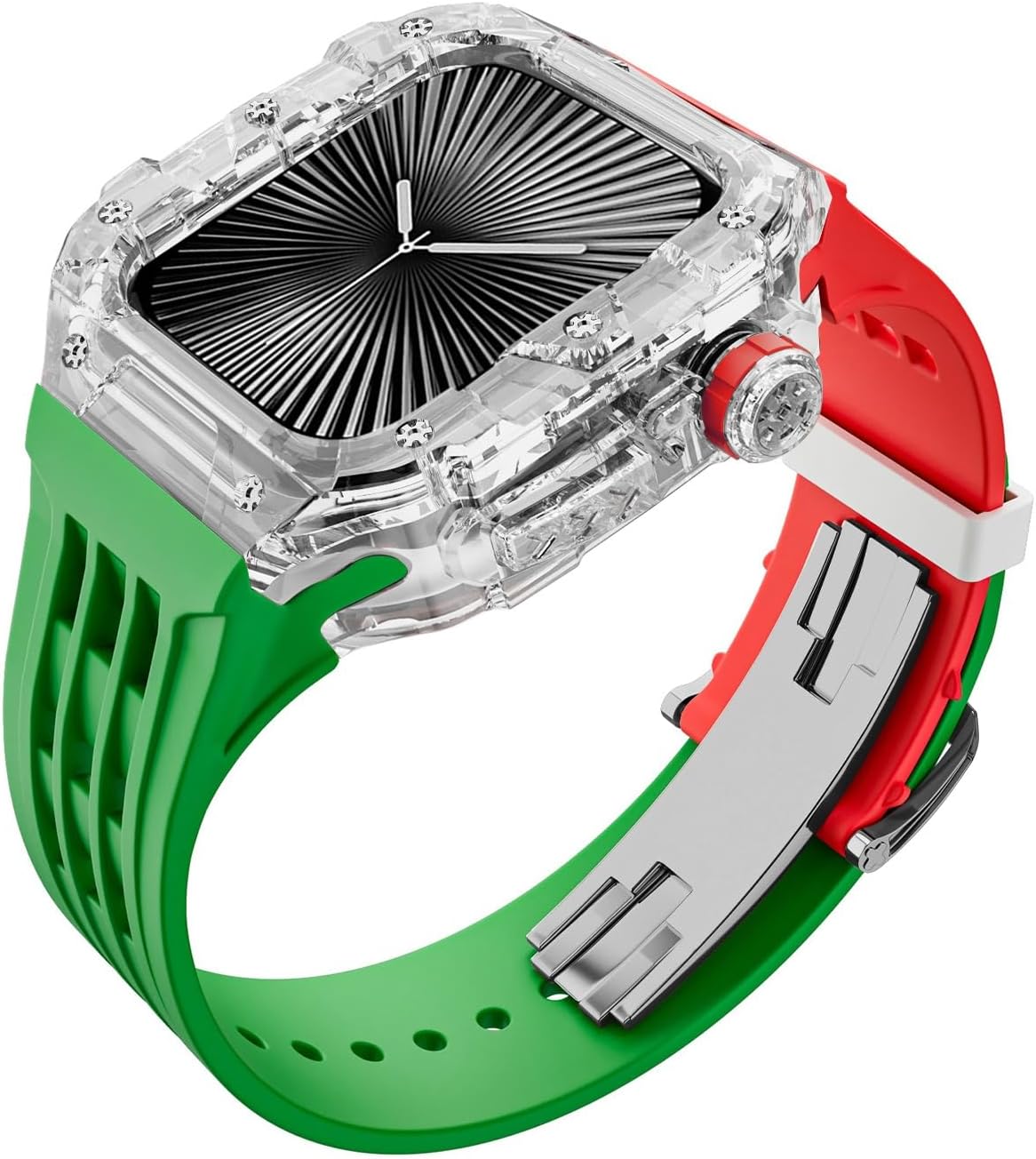 Transparent Case Modification Kit，For Apple Watch 46mm Bracelet Strap Case，For iWatch Series 10 46mm Rubber Band Refit Mod Upgrade Replacement Parts Set