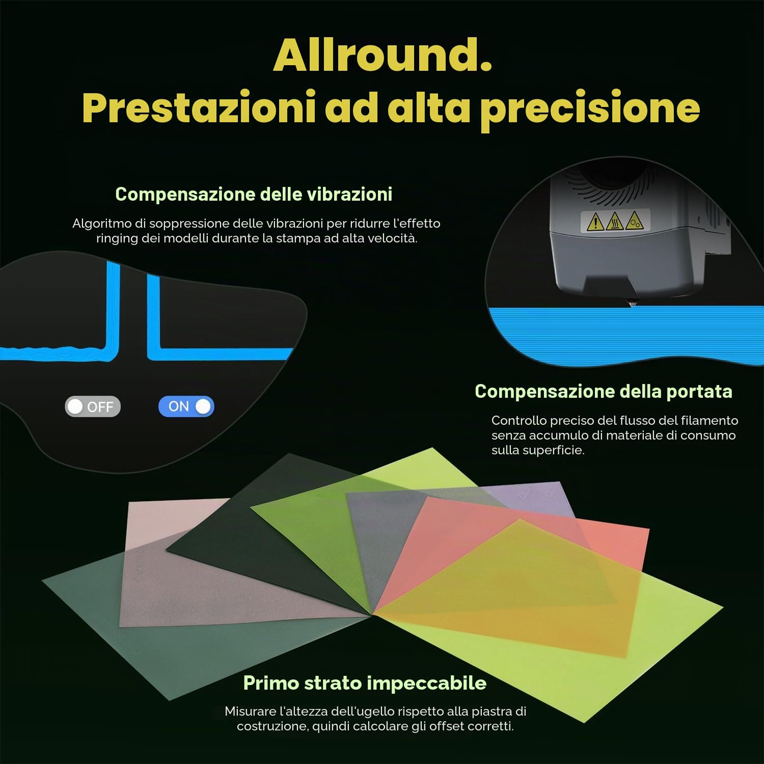 FLASHFORGE AD5X, stampante 3D multifilamento, stampa multicolore, velocità 600mm/s, stampa 1-clic con creazioni IFS, calibrazione automatica e backup del filamento, stampa 220 x 220 x220 mm
