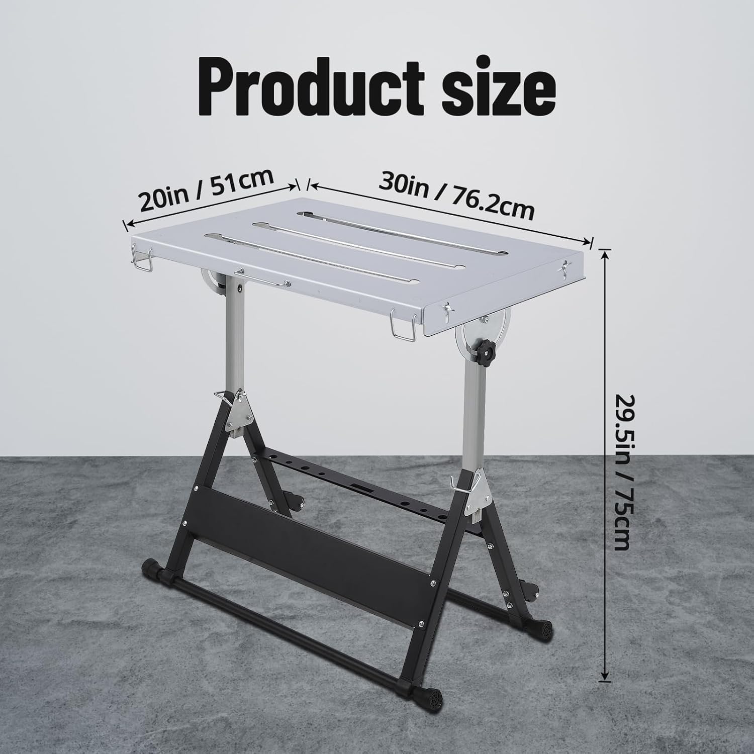 Folding Welding Table 350/400/500/1000lbs Steel Portable Workbench Table Garage - Picture 19 of 25
