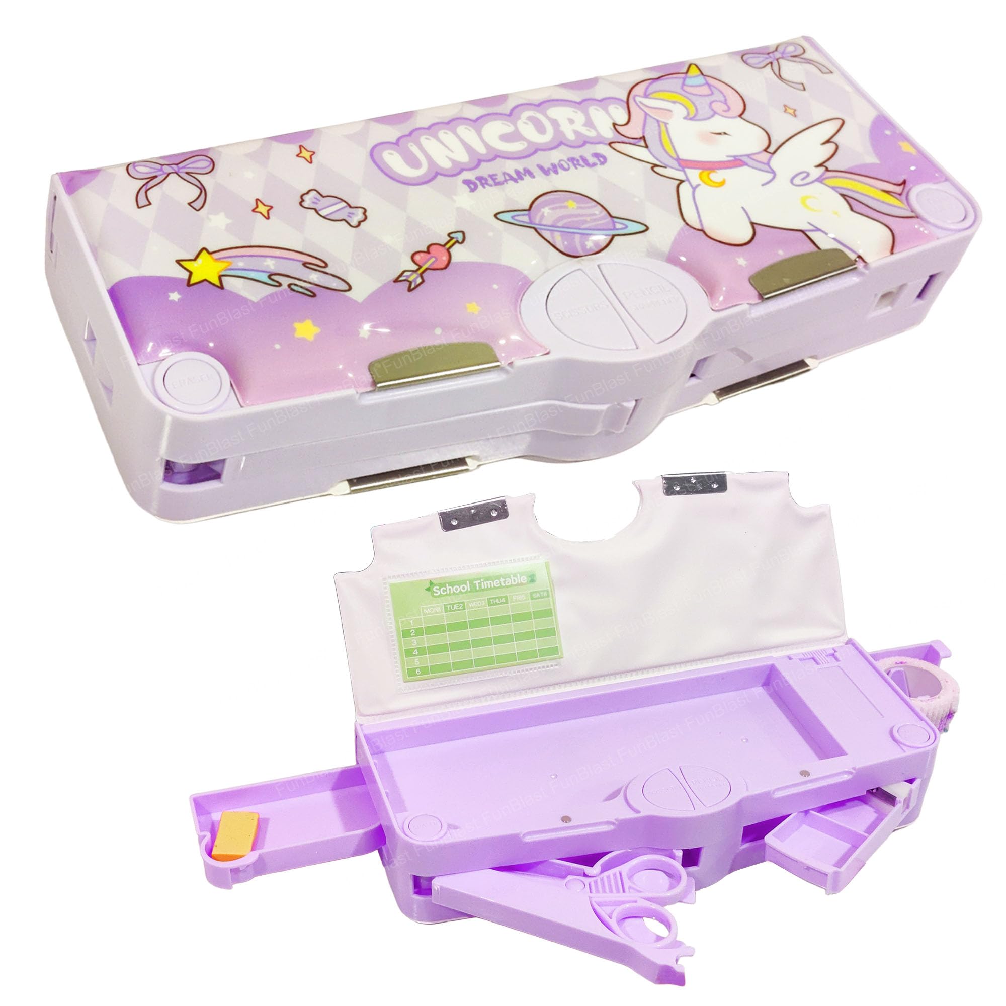 FunBlast Pencil Box for Girls, Multifunctional Pencil Box for Kids, Unicorn Pencil Box, Kids Pencil Box for Girls, Pop Up Pencil Box, Unicorn Return Gifts for Kids - Plastic (Purple) (B0D6BTSFX7) Amazon Price History, Amazon Price Tracker