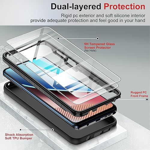 Miniatura 2 de LeYi Funda para Moto G Stylus 5G 2023 Motorola Moto G Stylus 5G 2023 con 2 protectores de pantalla de vidrio templado, funda de silicona suave a