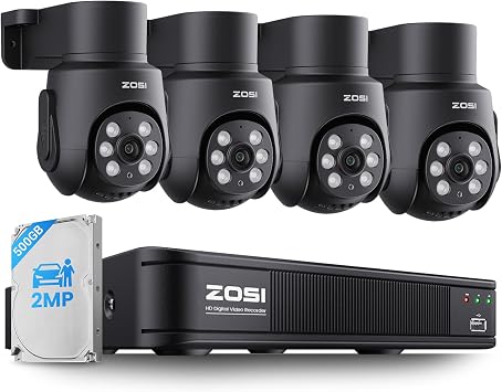 ZOSI 1080P       8CH 5MP-Lite CCTV DVR AI  4 x 1080P       500GB HDD