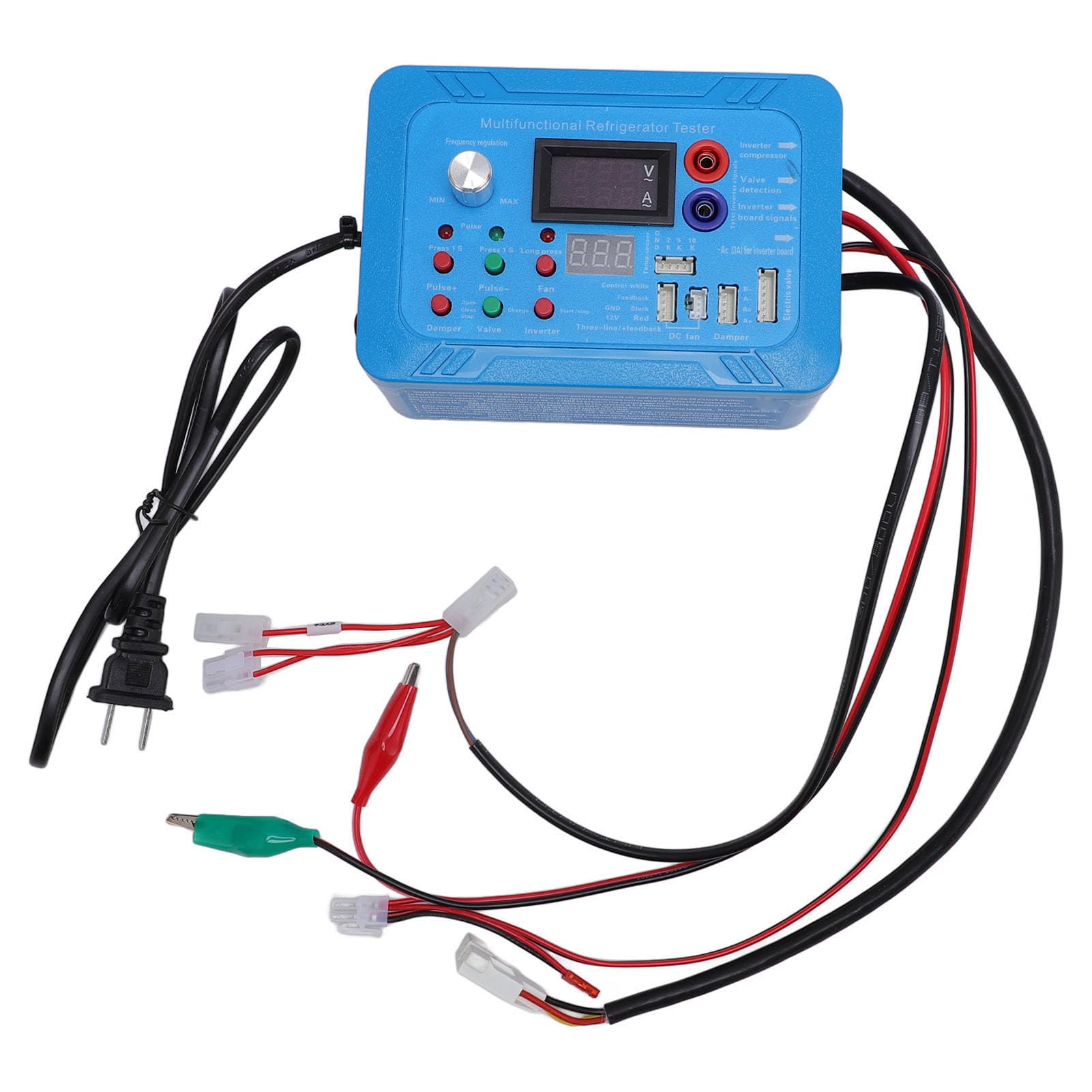 Luocute Probador de Refrigerador Inversor, Instrumento de Prueba de Placa de Frecuencia Variable con Advertencia de Zumbador para Detección y Reparación de Válvula Motorizada de 5 Pines y (Enchufe