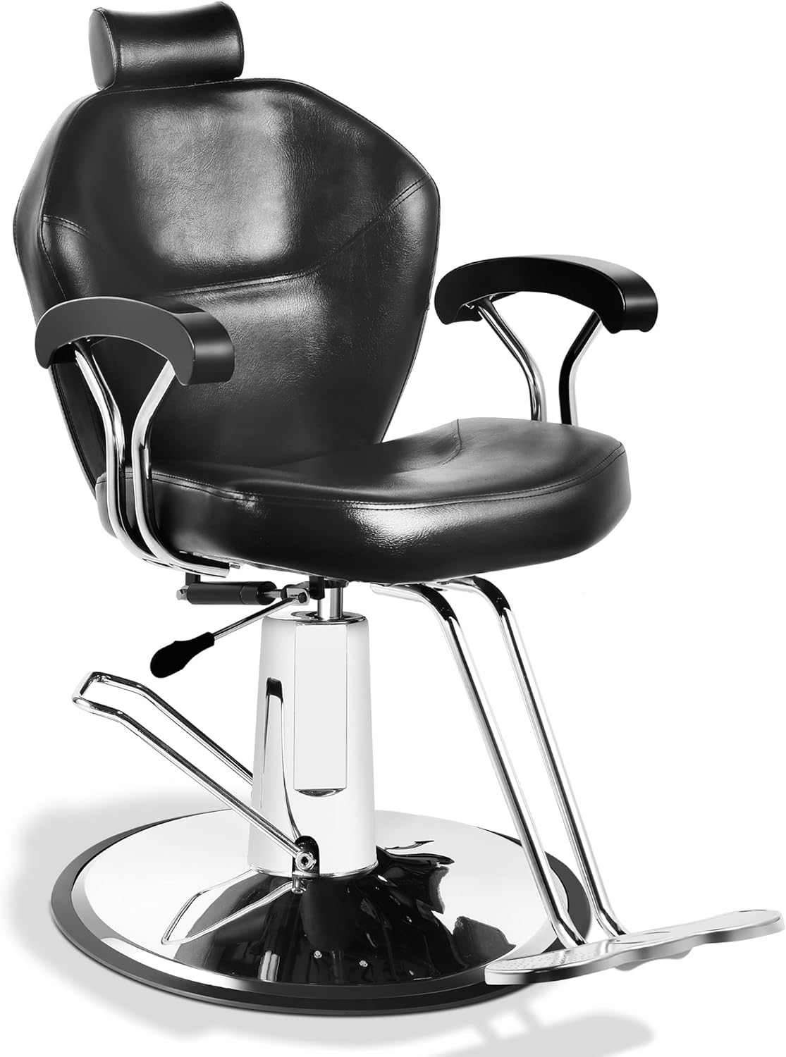 Barber Chair with Heavy Duty Hydraulic Pump, All Purpose 360 Swivel Reclining Salon Styling Chair, Durable Steel Frame Spa Beauty Equipment for Professional Barbershop Hair Stylists & Home Use