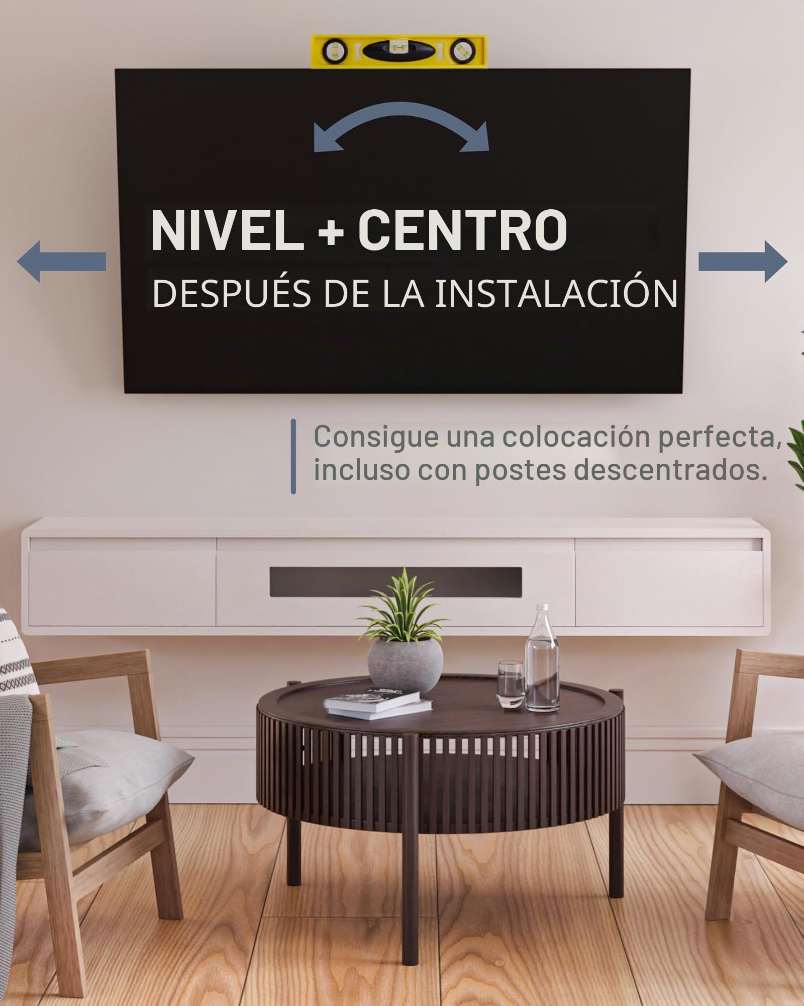 SANUS Soporte de Pared inclinable para televisores Grandes de hasta 229 cm, Soporte inclinable Ajuste Universal, extensión Suave de 14,5 cm Que Permite la gestión de Cables