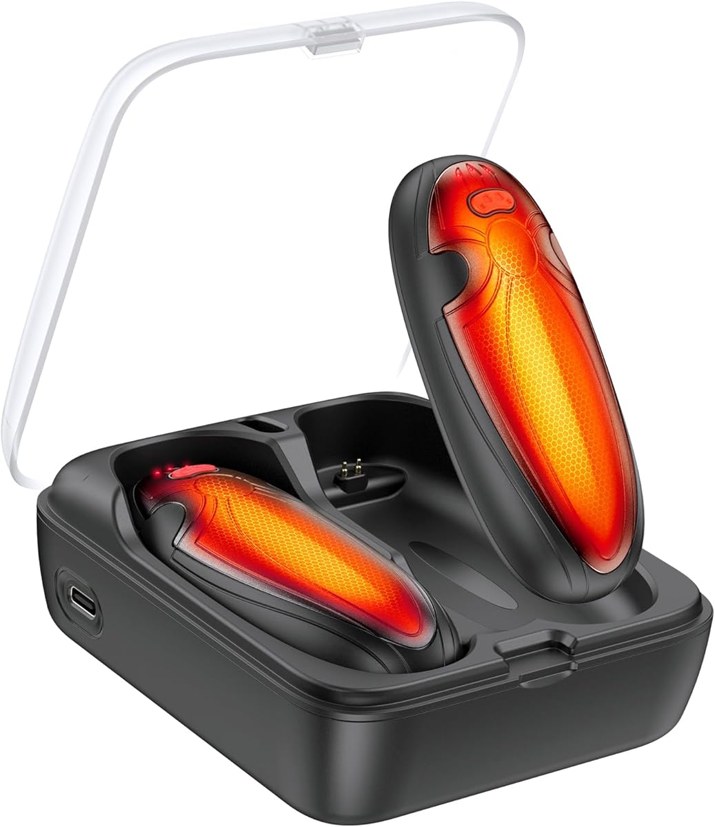 Hand Warmers Rechargerable 2 Pack - 14000mAh Electric AI Handwarmers with Charging Case, Magnetic 2 in 1 Pocket Heater, Stocking Stuffers, Gifts for Women/Christmas/Golf/Camping Accessories