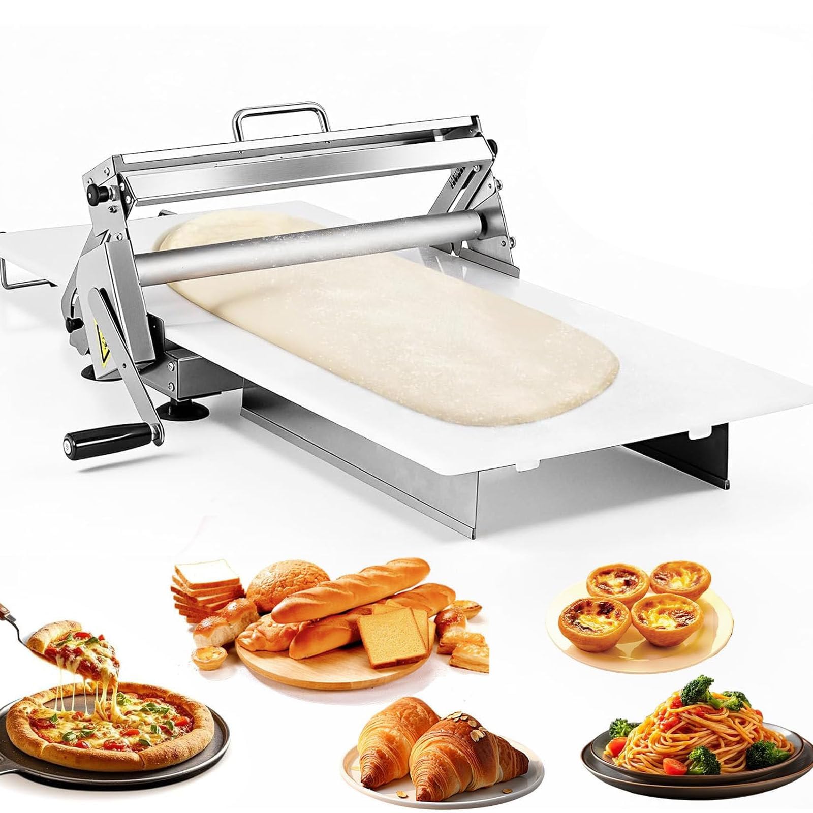 Laminadora De Masa Plegable - Rodillo Manual con Grosor Ajustable, Tablas Laminadoras para Pizza, Cruasanes, Pastelería Y Fondant. Uso Comercial Y Doméstico Rs101