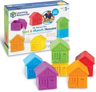 Learning Resources All About Me Sort & Match Houses, 12-Piece Montessori Sorting Toy for Ages 3+, Fine Motor Skills & Imaginative Play