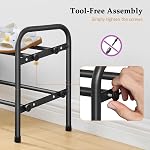 2 Rack de chaussures Tier, Organisateur de chaussures pour le placard, 28“ La plate-forme métallique peut être extensible à 42“, pour Chambre, Entrée, Dressing, Garage, Ajustable à 12 Chaussures de paire, Noir